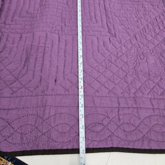 Handmade Lap Quilt Purple Geometric Print 42"x44" Wall Decor Multicolor Diamond - Picture 5 of 7